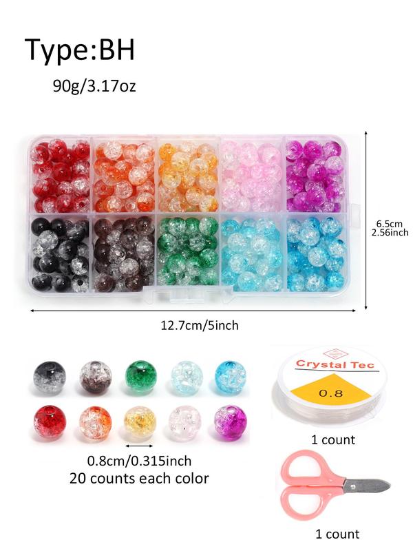 Colorful Acrylic Bead Kit, DIY Jewelry Accessories for Bracelet & Necklace, Boho Style Beaded Jewelry for Women & Girls