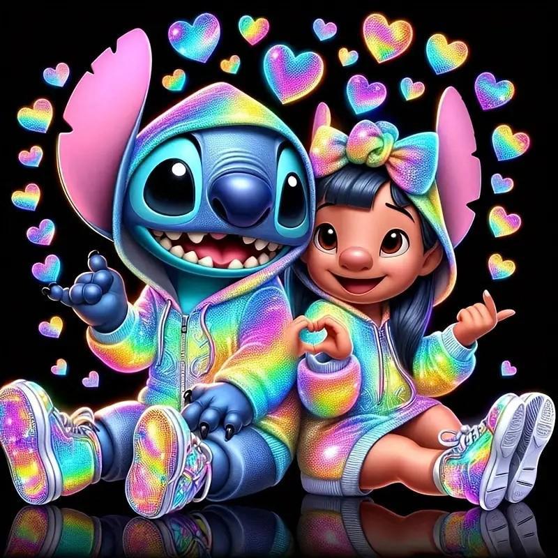 Cartoon Stitch Pattern DIY Diamond Arts Colorful Painting Kit without Frame, DIY 5D Diamond Arts Painting Kit, Wall Art Decor for Home, Christmas Gift