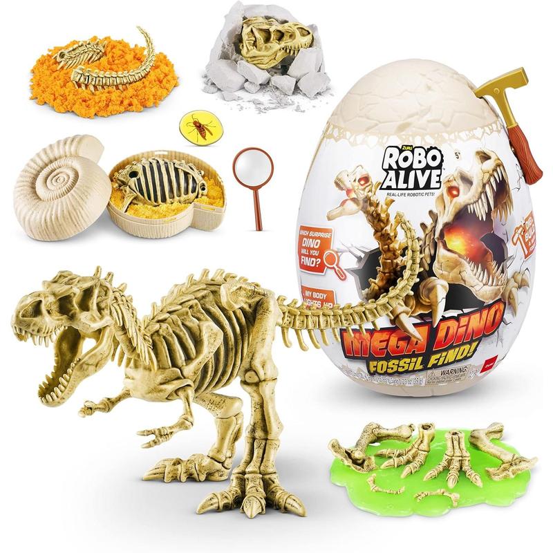 Robo Alive Mega Dino Fossil Find (T-Rex) by ZURU Dig and Discover, STEM, Excavate Prehistoric Fossils, Dinosaur Toys, Educational Toys, Great Science Kit Gift for Girls and Boys