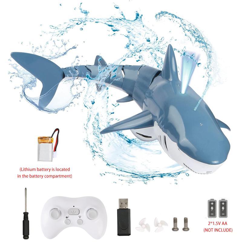 Remote Control Electric Shark Toy, Creative Animals Water Toy with Diving Light, Outdoor Toy for Swimming Pool, Interesting Gifts, Back To School, Outdoor Play Sets, Birthday Gifts