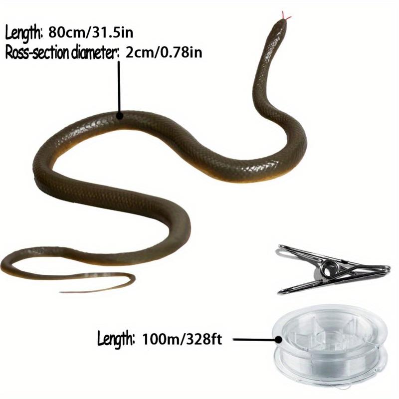 1 Piece of Legpuller Joy: Fake Rubber Snake Attached to a 100 M 328 Feet Rope with Clip, Realistic Funny Gag Toy, Perfect for Mischief to Friends and Family, Outdoor Golf Course Entertainment