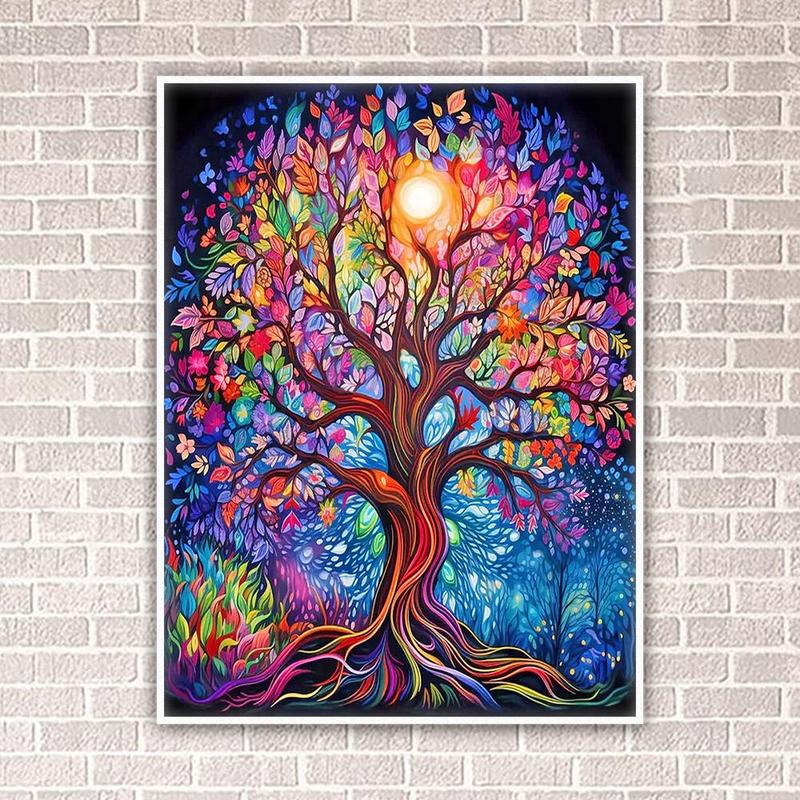 Life Tree Pattern DIY Diamond Painting Kit without Frame, 1 Set Home Decor DIY 5D Diamond Painting Kit with Tools, Perfect for Beginner