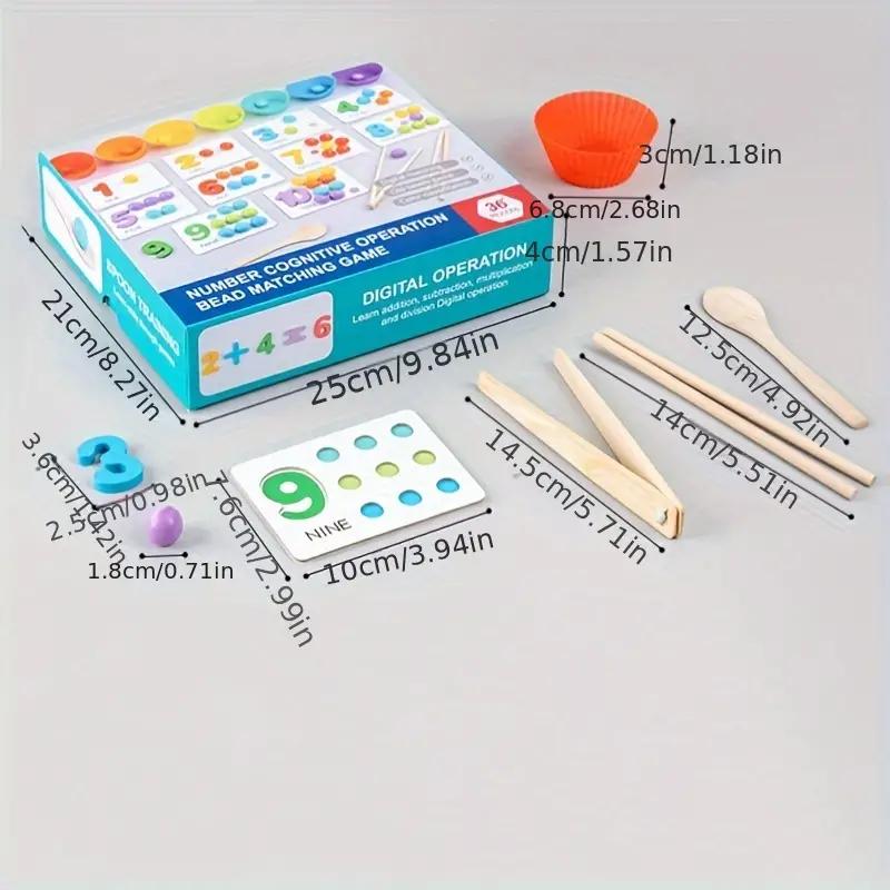 [Limited Discount] Children's Number Recognition Toys, Digital Manipulation Bead Matching Games, Parent-Child Interaction Focus Training, Jigsaw Puzzle for Children's Fine Motor Skills, Birthday Gifts for Kids, Children's Gifts