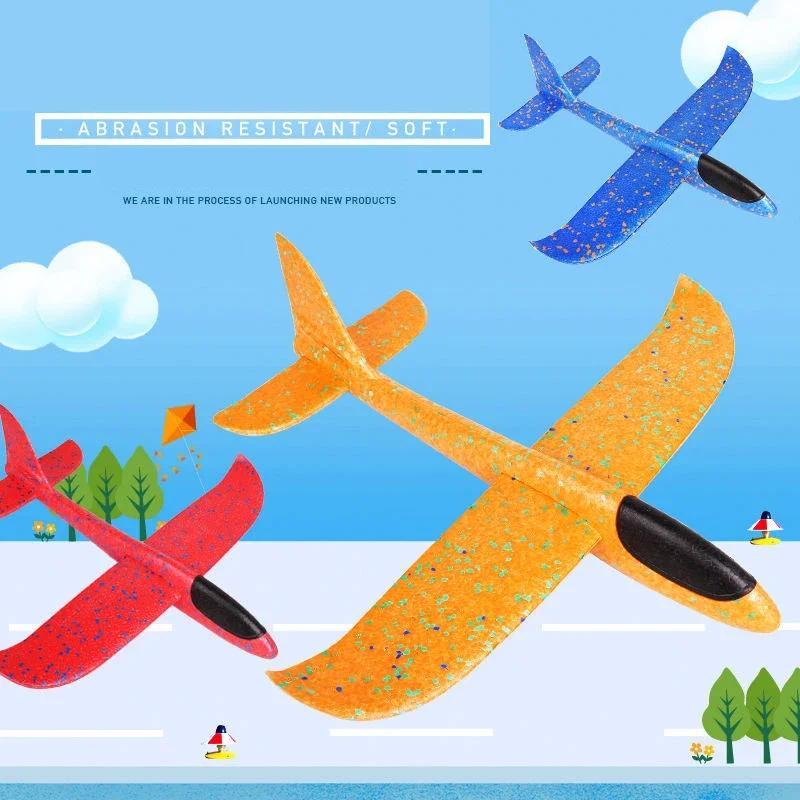 5 6 10pcs lot 48CM Hand Throw Airplane EPP Foam Launch Fly Glider Planes Model Aircraft Outdoor Fun Toys for Children Party Game