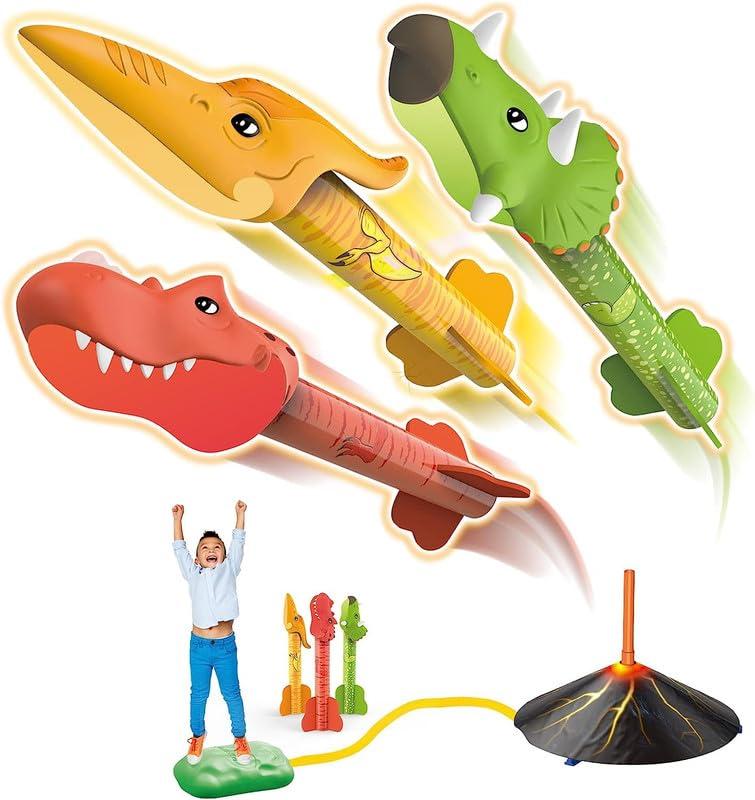 Dinosaur Toys Rocket Launcher for Kids, Launch up, Outdoor and Indoor Kids Toys