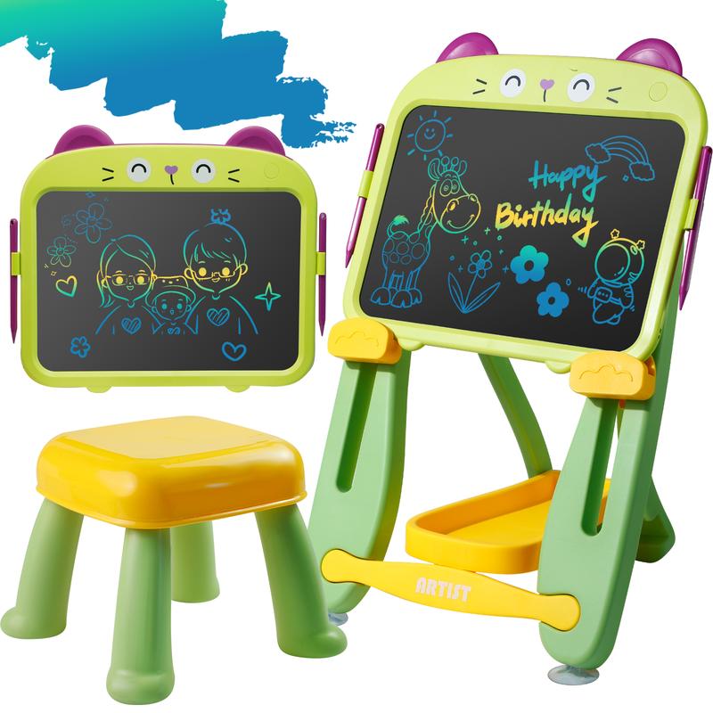 NETNEW LCD Writing Tablet with Stand, 13.5 Inch Colorful Toddler Doodle Board Drawing Tablet for 3-6 Years Old Boys and Girls