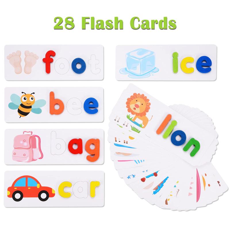 Spelling Matching Letter Games, Educational Learning Toys for Toddlers 2, 3, 4 Years Old, Preschool Learning Toys Activities, Alphabet Montessori Toys for 2,3,4 Year Old Boys, Girls