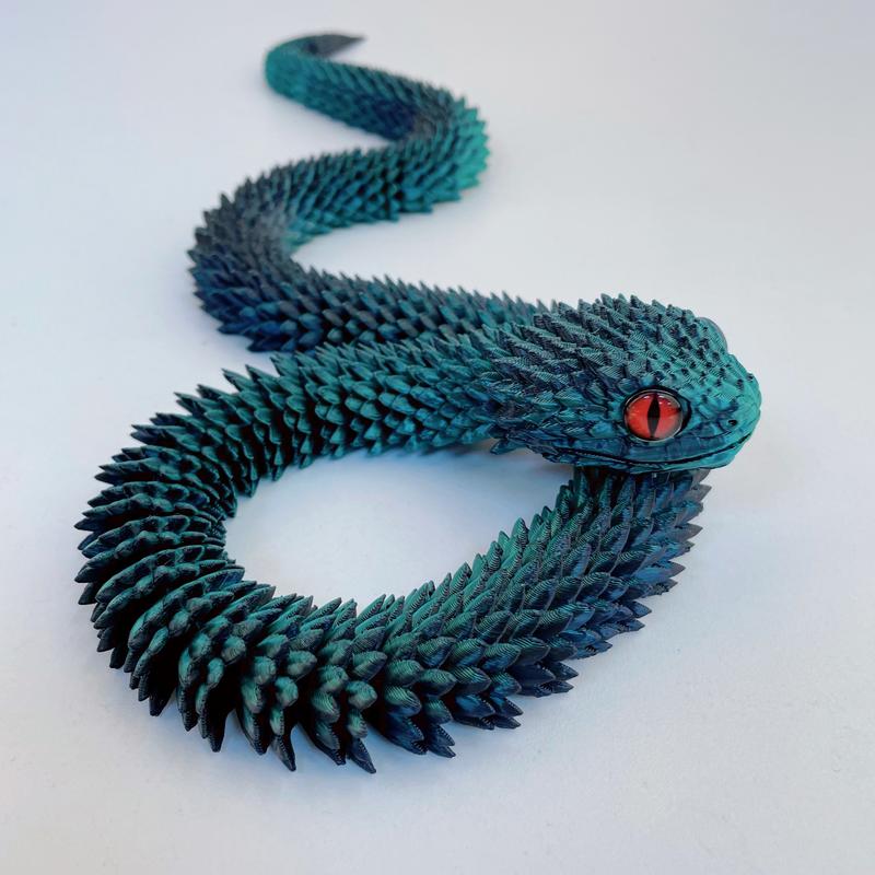 75cm Articulated 3D Printed Snake Toy – Realistic Flexible Serpent Models with Lifelike Eyes