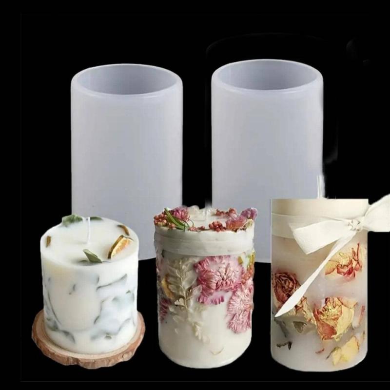 Cylindrical Candle Mold, Silicone Candle Making Mold, Candle Making Too, Pillar Candle Resin Molds Epoxy Resin Casting Molds DIY Scented Candles, Wax, Soap