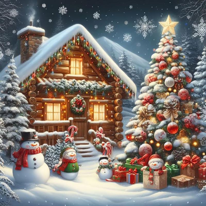 DIY Christmas Diamond Painting Kits for Adults,Santa and Tree Diamond Art Kits,5D Round Drill Paint by Diamond for Home Decor 12x16 Inch